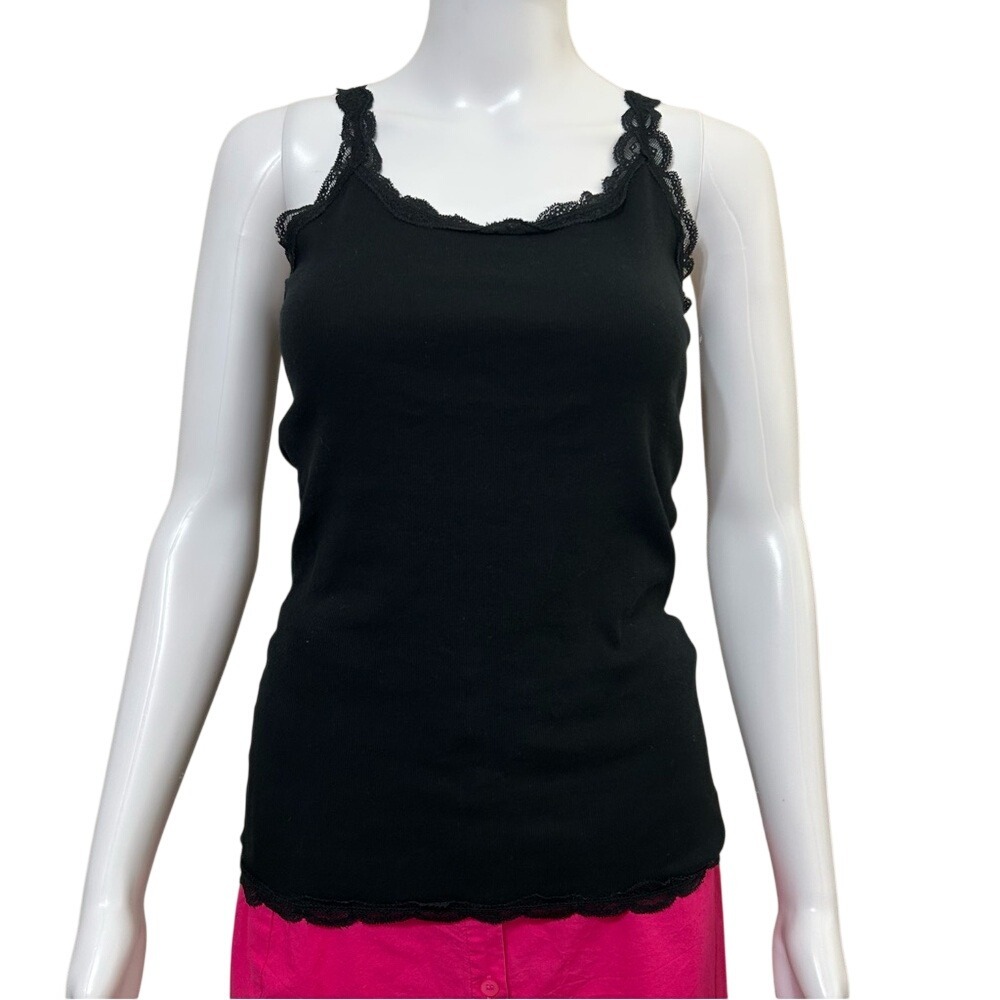 Converse One Star Black Lace Ryder Ribbed Tank Top Size Medium